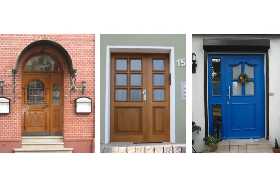 Individuelle Haustüren in verschiedenen Designs in der Tischlerei